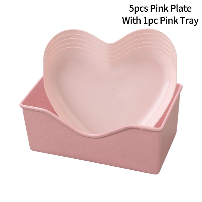 Creative Fruit Plate Heart Shaped Candy Snack Dish Snack Tray Anti-Slip Storage Tray High Quality Tableware Snack Picnic Plate