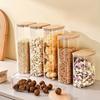 750/1100/1600/2100mL Glass Storage Jars Easy To Grip for Organizing Kitchen Food Such As Miscellaneous Grains Nuts and Oatmeal