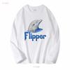 Flipper Head 90s Dolphin Kids Tv Show T Shirt Vintage Washed Stylish Casual Unisex Top For Everyday Wear Streetwear Slightly