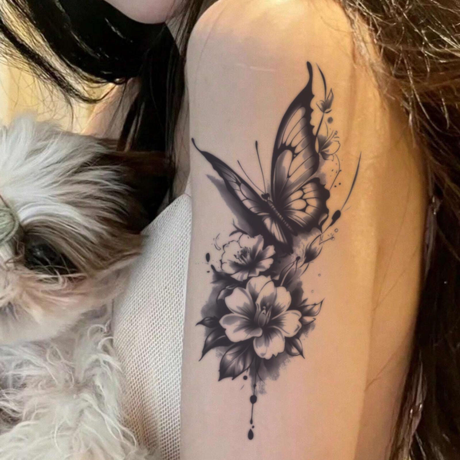 Glow Makeup Unisex Atmospheric Realistic Butterfly Tattoo Sticker Waterproof And Long-Lasting Non-Reflective Big Arm Tattoo Sticker