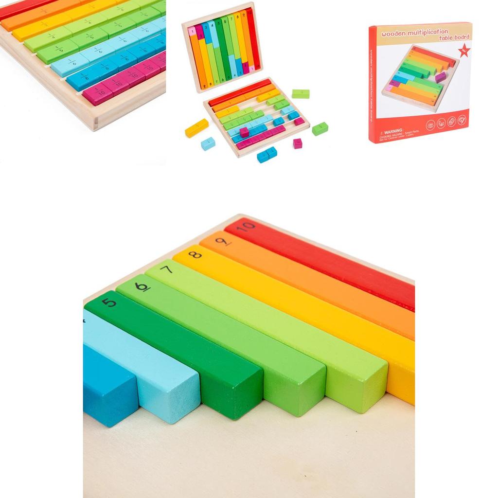 Mathe-Lernen Bruchstangen für Kinder mit buntem Holzdesign