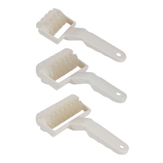 Pizza Dough Roller Cutter, Plastic Baking Texture Wheel for Cake Decorating, Manual Ribbon Stripe Cutter for Pastry Cookies, Kitchen Tool