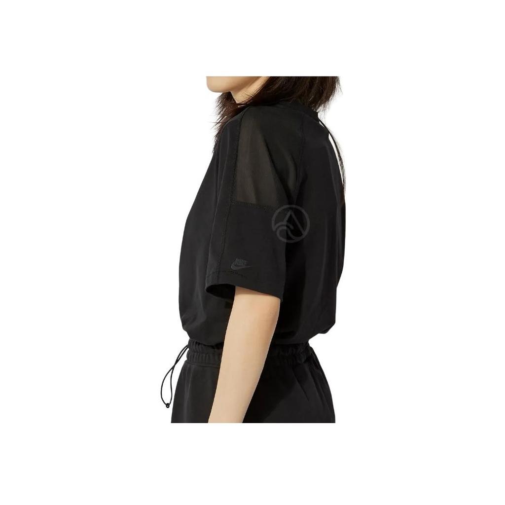 Nike Dri-Fit NSW ADV Tech Pack Crew Neck Spliced Casual Short Sleeve T-Shirt Women Tops Black DD4621-010