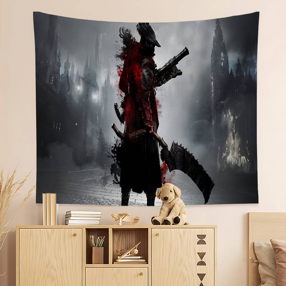 Action Game BBloodborne Cartoon Tapestry Wall Hanging Decoration Household Home Decor