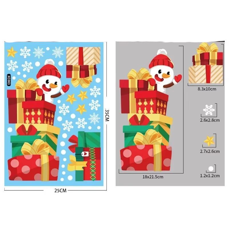 Christmas Window Stickers Santa Claus Snowflake DIY Wall Decal 2025 Christmas Decorations For Home New Year Ornaments Gift