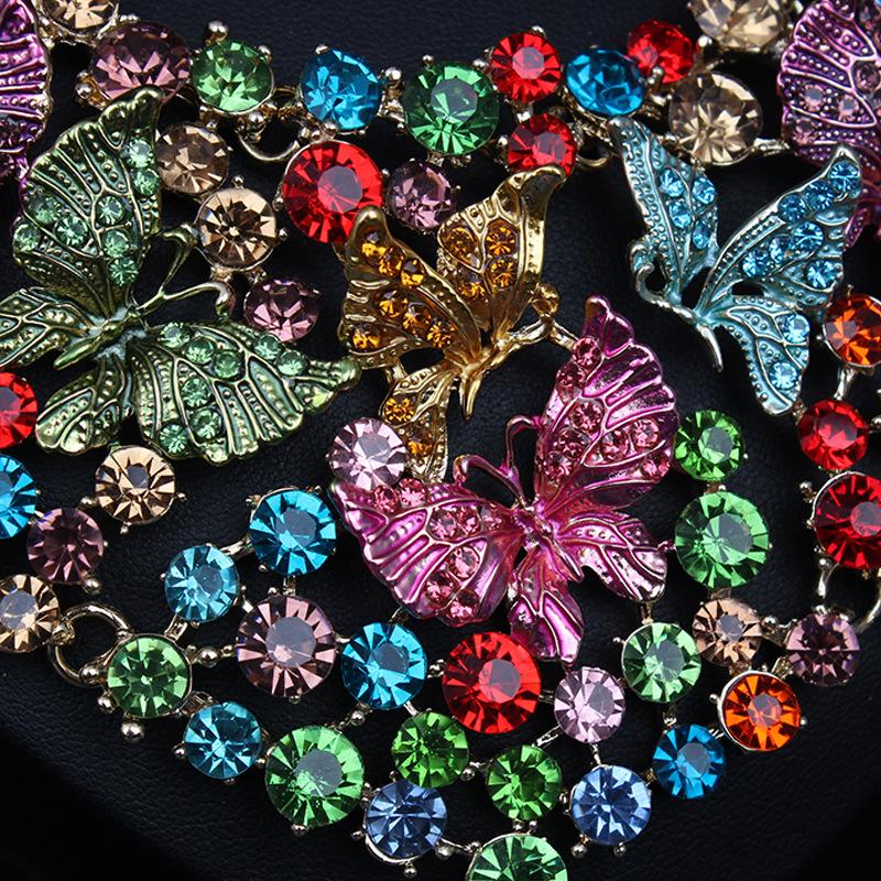 Necklace Earrings Set Butterfly Jewelry for Women Wedding Party Costume Accessories