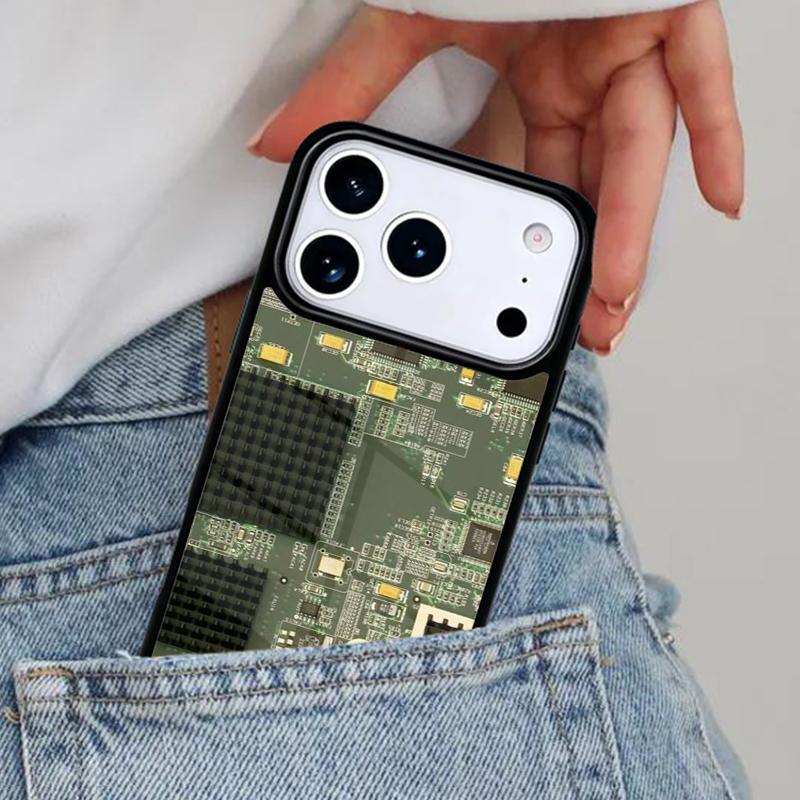 inside Circuit Board Phone Case for iPhone 16e 15 14 13 12 17 Pro Max Plus Air 17pro Cover Coque