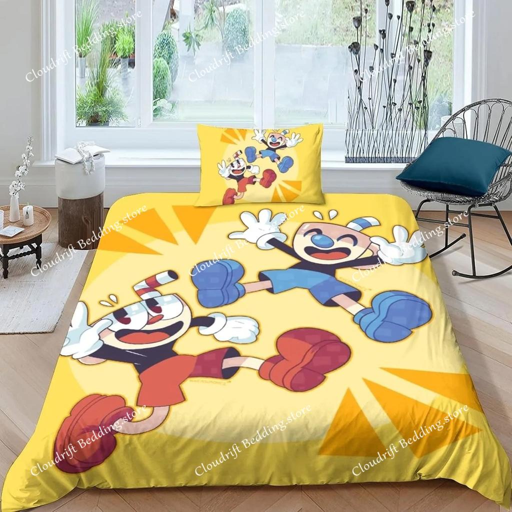 The Cuphead Show Duvet Cover 3D Exquisite Cartoon Anime Digital Print Bedding Set Comforter Bed Youth Home Decor Boys Gift