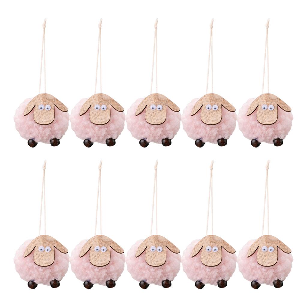 Set of 10 Soft Felt Sheep Christmas Tree Decorations Felt Sheep Hanging for Christmas Tree Ornamentation and Gifts