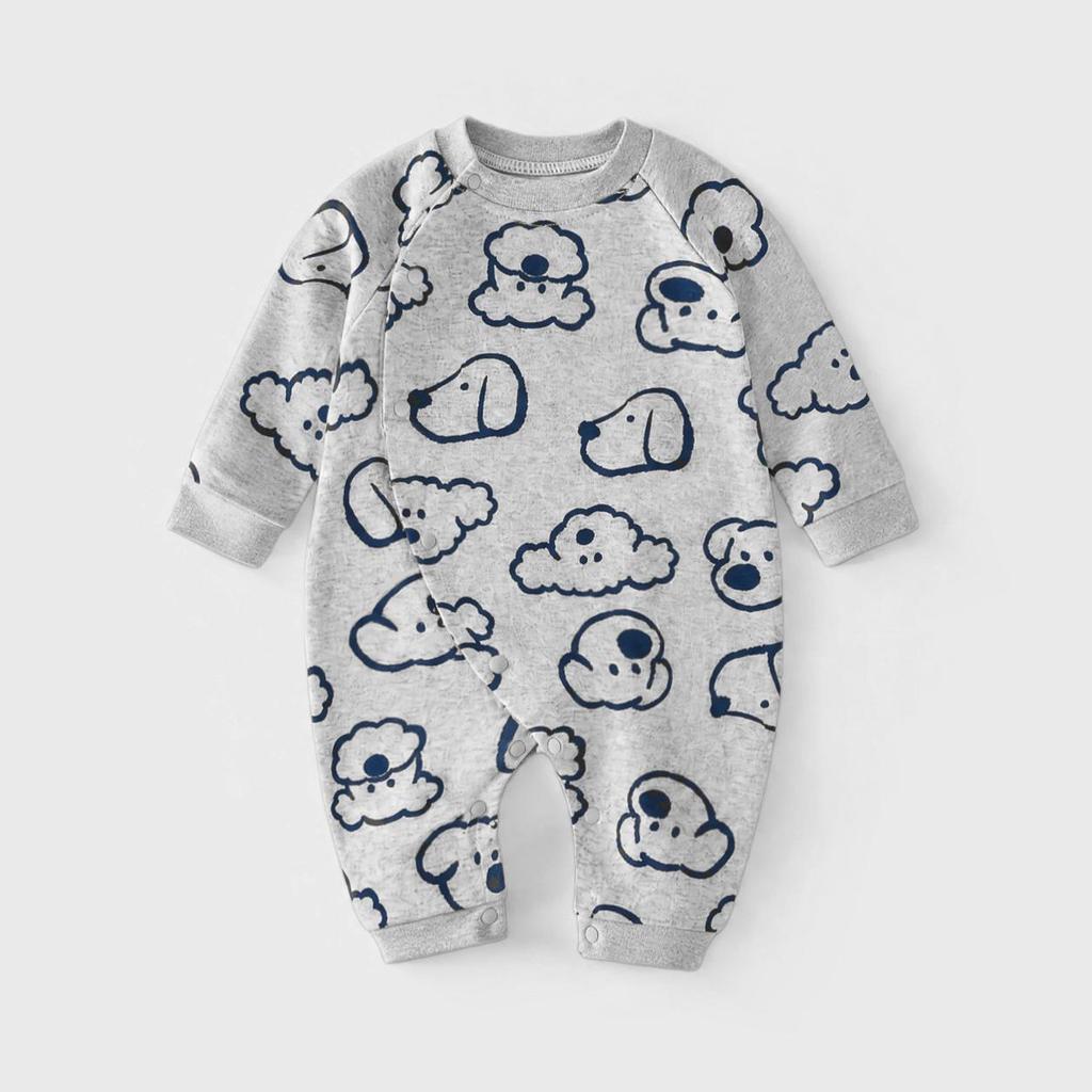 Unisex Cotton Baby Romper - Spring/Autumn Cartoon Onesie for Newborns