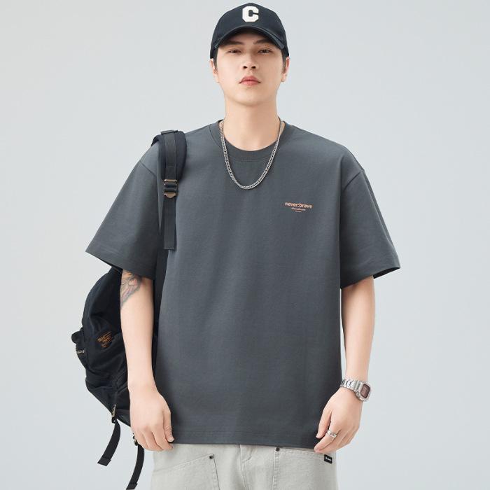 Short-sleeved T-shirt for Men's Summer New Printed Loose Five-point Sleeve Round Neck T-shirt Versatile Casual