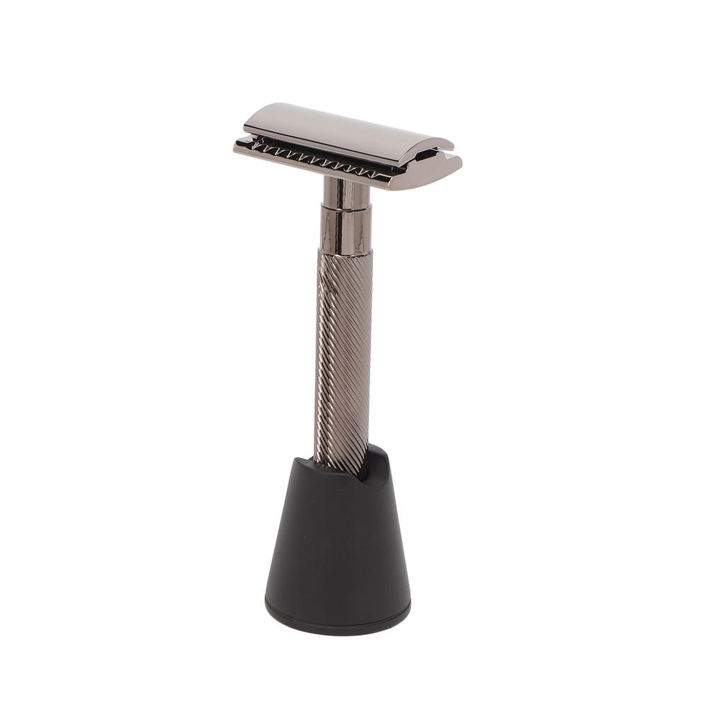 Double Edge Manual Beard Trimmer Set Safety Reusable Alloy Grooming Beard Cutting Clipper with Stand