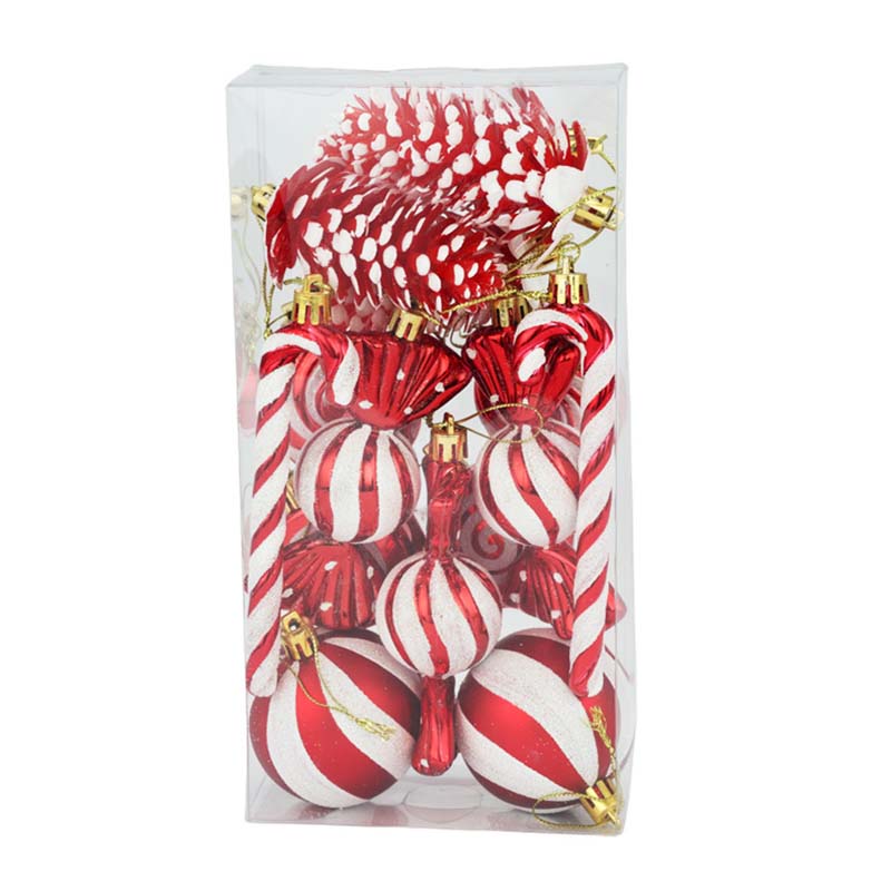 

WTEMPO Christmas Decorations Creative Christmas Ball & Pinecone Shaped Design Christmas Tree Hanging Pendants Christmas Party Gifts 1box красный