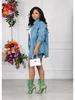 AL250 Women's European and American Denim Jacket & Shorts Set for Autumn