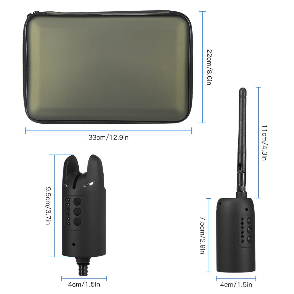 Alarma de pesca digital inalámbrica, kit de alerta de sonido de mordedura de pesca, alarma LED de color cambiable