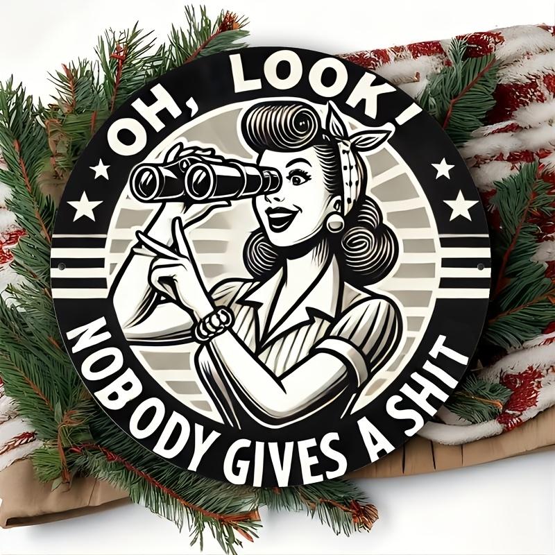 

No One Cares Aluminum Sign. 8x8 inch humorous wall art for garage, bar or cafe. чистый