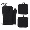 Heat Proof Mat Set 4Pcs Oven Mitts and Pot Holders Set, Resistant Cotton Kitchen Quilted Fabric Potholders Gloves, Insulated Mats for Baking