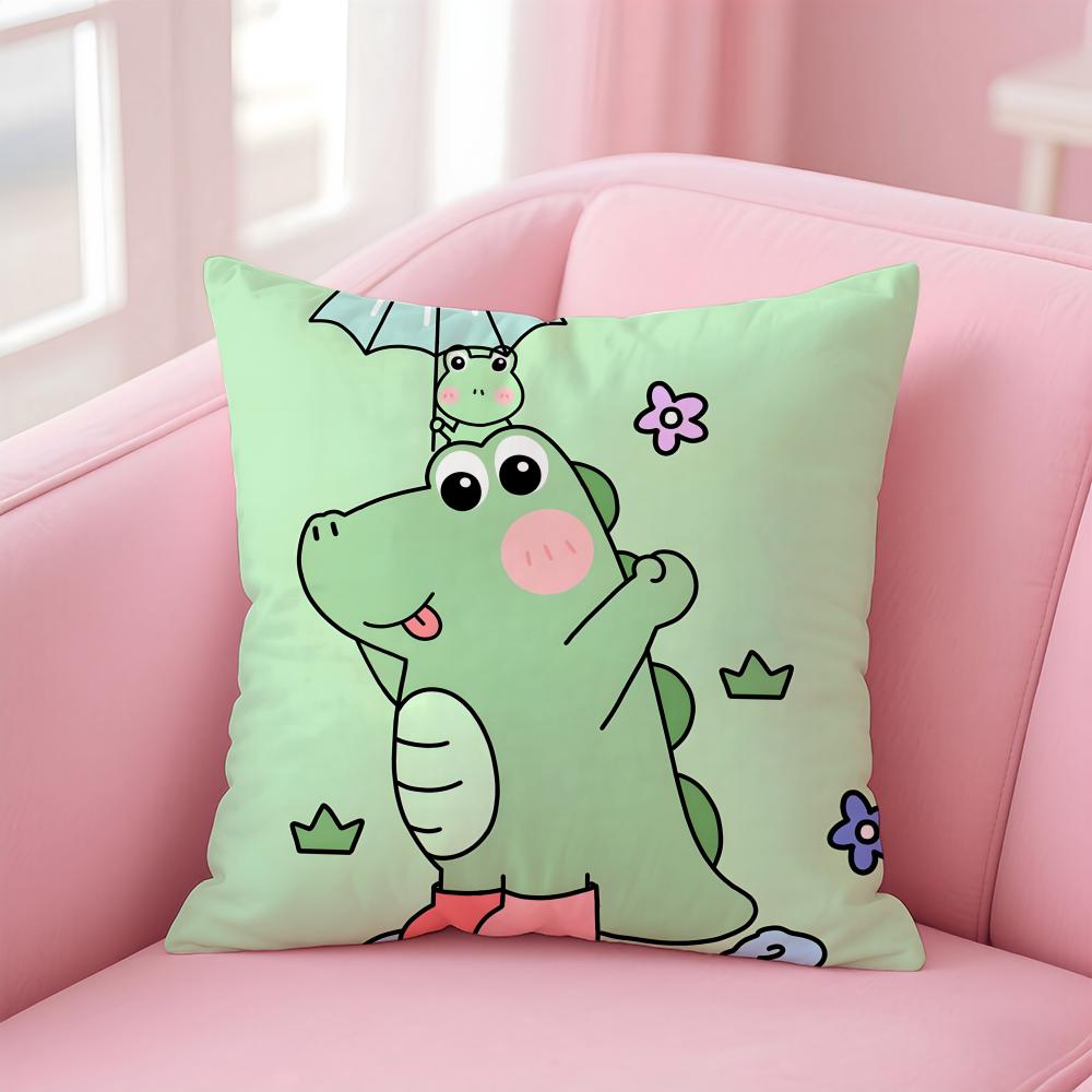 Cute Cartoon crocodiles Cushion Cover Pillowcase Short Plush Invisible zipper Room Sofa Cushion Cover