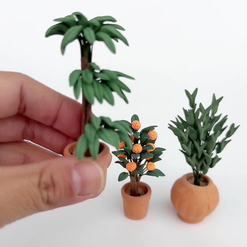 Garden Artifical Leaf Miniature Plant Model Accessories Role Play Leaf Green Plant Doll House Props