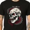 Japanese Dragon Coiled Skull Red Tongue Biker Heavy Metal Graphic T Shirt New.