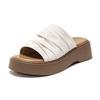 Stylish Elegant Spring Summer New Comfortable Height Increasing Beach Slippers Kids Footwear Beige WL6305