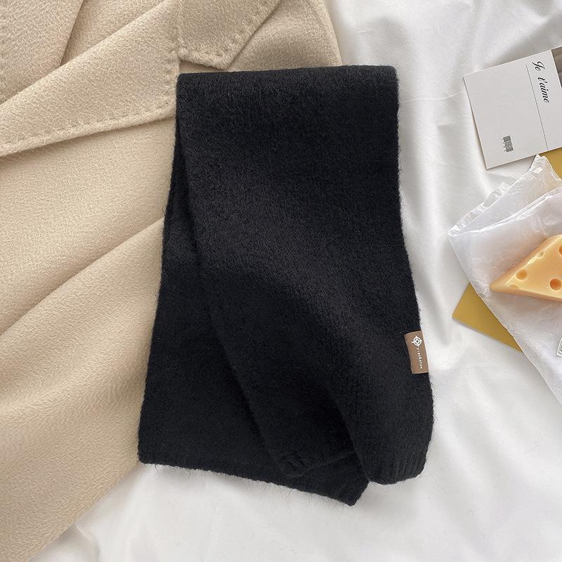 Neutral wind versatile scarf soft waxy knitted 20 sheep wool warm couple scarf student girl