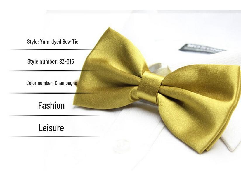 Solid Color Formal Wedding Bow Tie for Men - Customizable Logo and Multi-Color Options