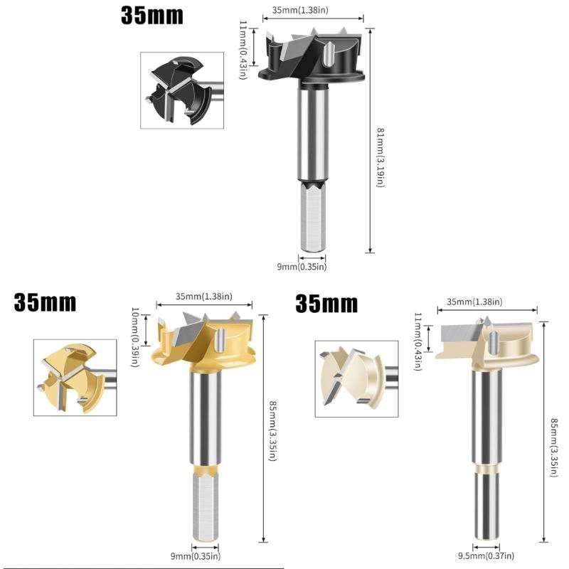 Hocheffizienter Superior-Legierungsstahl Drei-Flöten-Lochfräser Öffner Bohrer für Holzbearbeitung und Heimwerkerprojekte