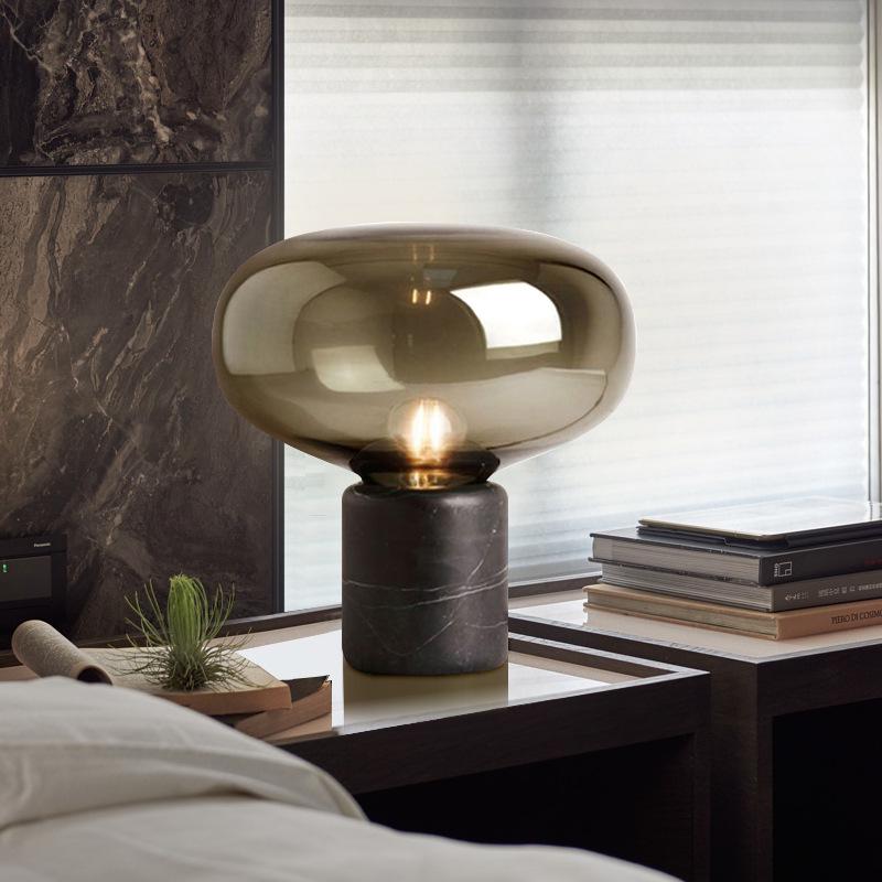Nordic Marble Glass Bedside Lamp - Modern Bedroom & Study Decor