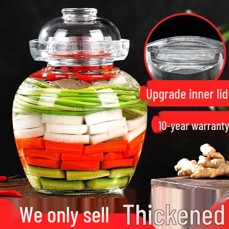 JINGRX Verdicktes Glas Einlege- & Sauerkrautglas