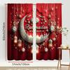 Red Gold Ramadan Themed Curtains Festive Style Bedroom Living Room Decorative Drawbar Pockets Curtain Set Of 2 Luxury Made Polyester Washable Great