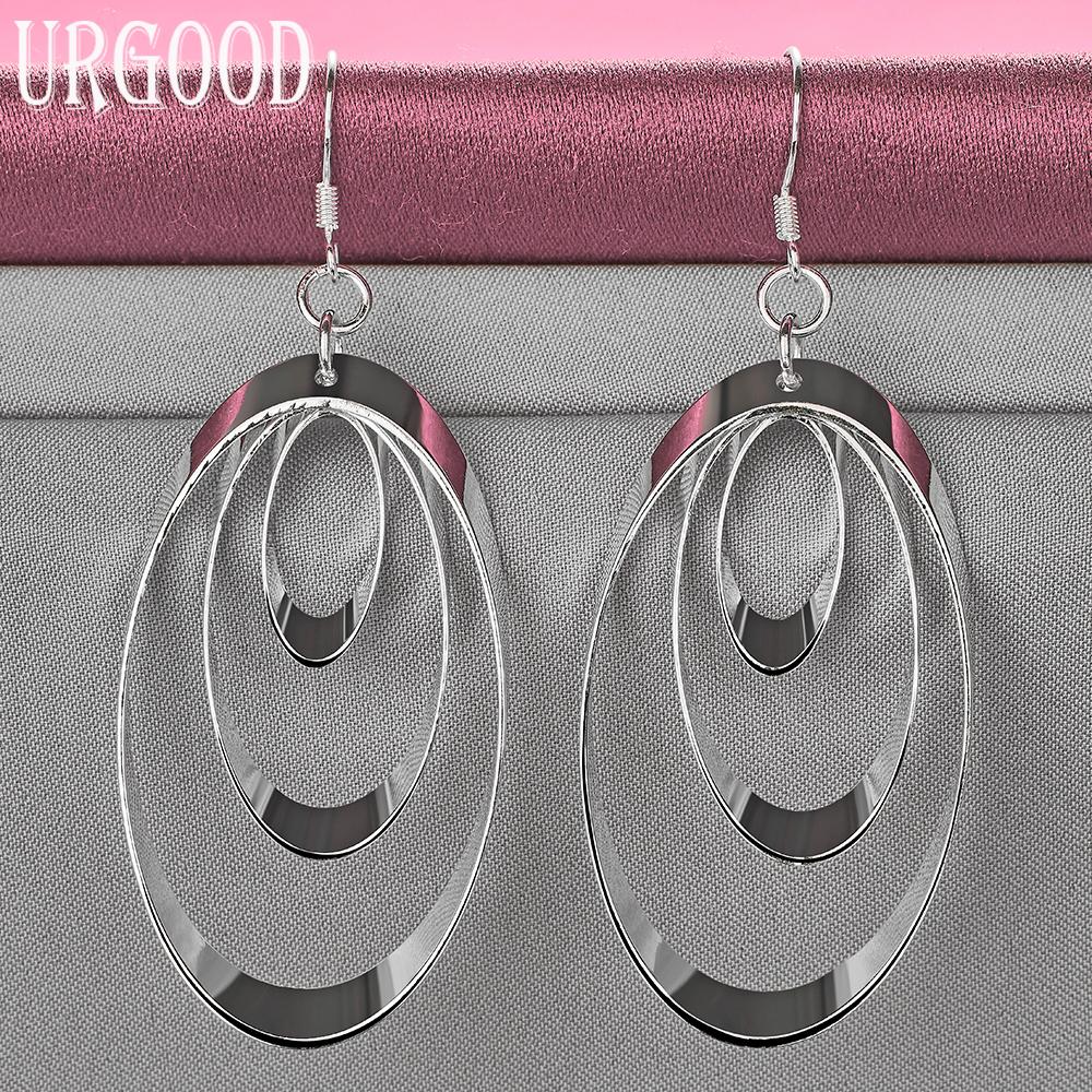 925 Sterling Silver Romantic Circle Earrings Wedding Jewelry