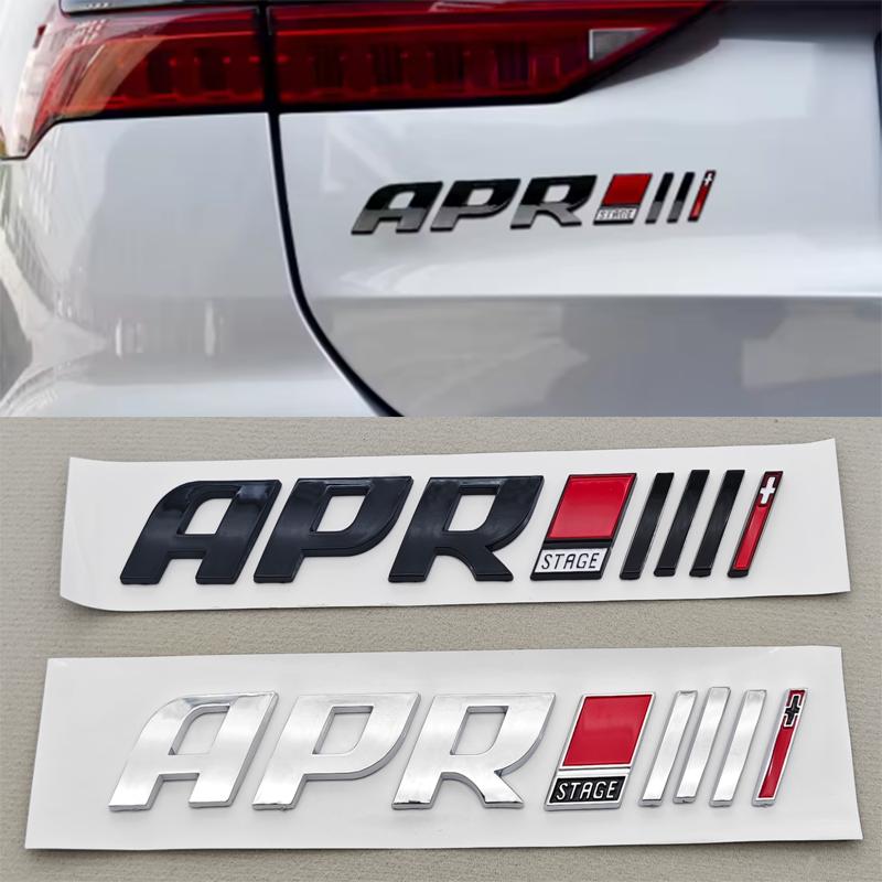 3D ABS Car Styling APR Stage III Emblem Auto Tail Side Sticker Badge Decals For Volkswagen CC Golf 6 7 Audi A4 A6 A8 Accessories