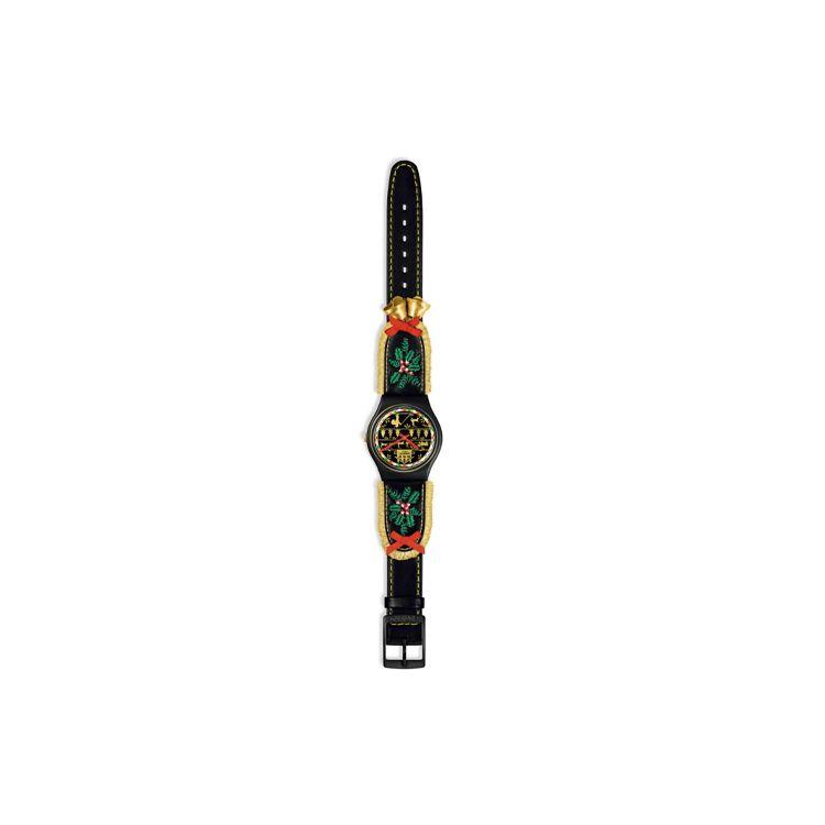 Swatch Orologio Originali Movimento al Quarzo Resistente all'Acqua 30M Quadrante Nero 34Mm Cassa in Materiale Bio-Based Cinturino in Pelle Orologi Unisex SO28B115