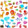 Set of Cute 3D Animal and Ocean Stickers Fluffy and Puffy Animal and Ocean Theme Stickers Perfect for DIY Wall and 14-Piece - - Kids' Projects,