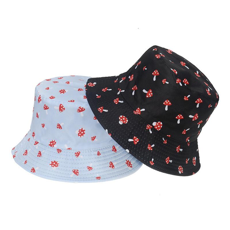 Stylish Artsy Fisherman Hat For Women Korean Style Sun Hat With Mushroom Print