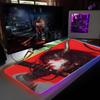 Anime Demon Girl Samurai Katana Mouse Pad RGB Backlit Mouse Pad Laptop Mouse Pad Laptop Gamer Computer Desk Gaming Accessories