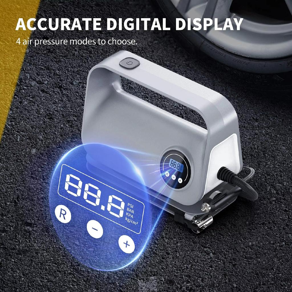 22 Cylinder Digital Display Car Air Pump Portable Compressor Multifunction Tire Inflator