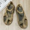 Men's Retro Lightweight Breathable Roman Sandals, Anti Slip Beach Oversized Sandals