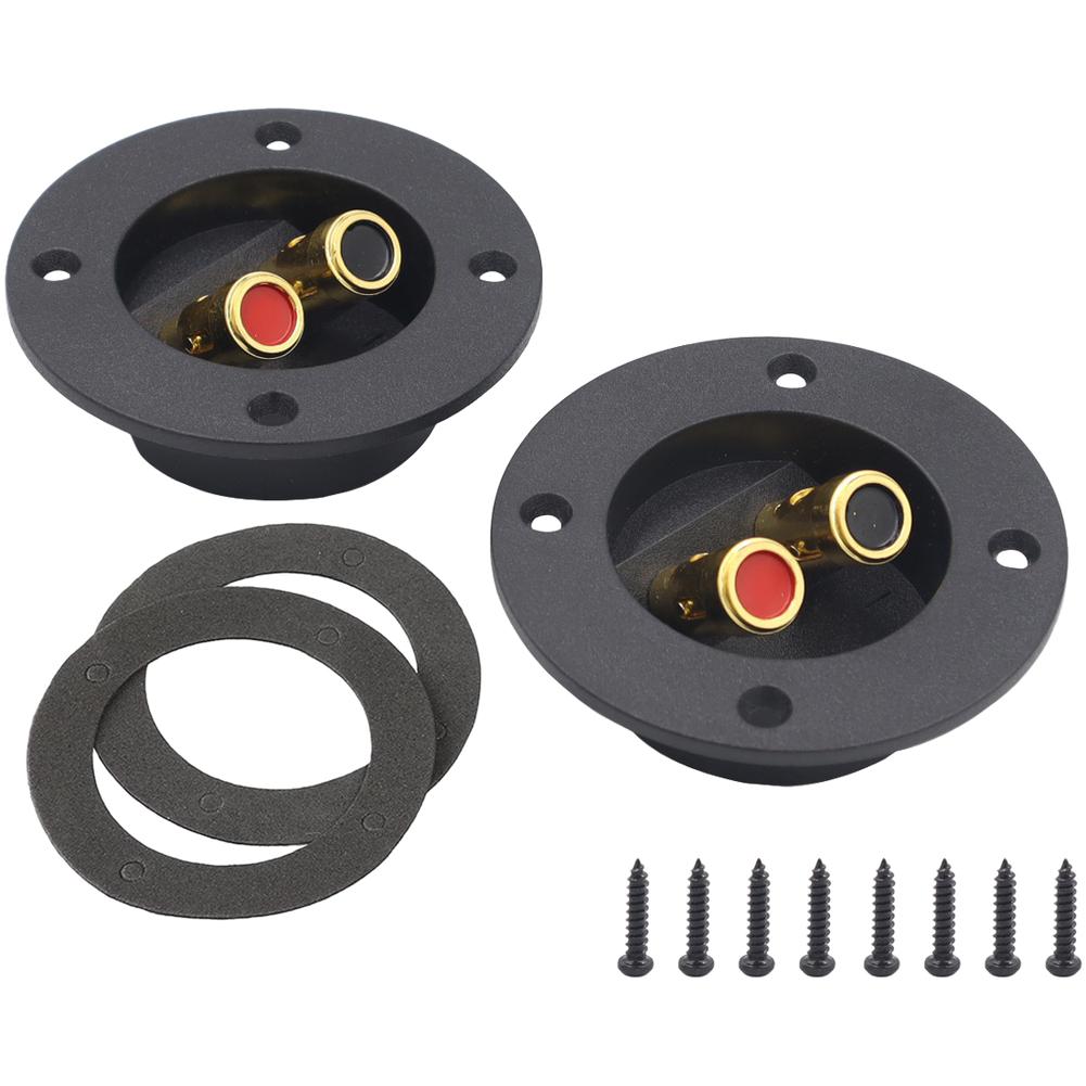 

2 and 4 PCS Car Audio Speaker Terminal Cup Push Type Connector Box Gold Plated Zinc Alloy Terminals for Audio System Wiring Set Of 4