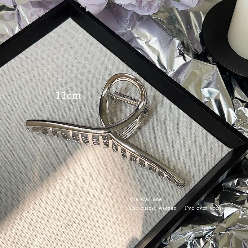 2024 Silver Shark Clip for Women - Large Metal Grip Hair Accessory