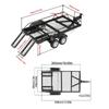 Rimorchio RC, Rimorchio RC in Scala 1/10 per Trainare Dietro un'Auto, Rimorchio Piattaforma in Metallo con Gancio di Traino e Ricevitore per RC Crawler 4 6 SCX10 Gen7 Gen8 Upgra