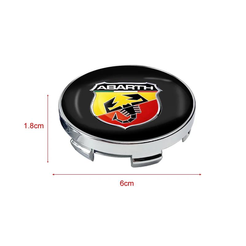 4 piezas 56/60 mm Tapas Centrales de Rueda de Coche Pegatina Emblema para Abbas Abarth Punto 124 125 500 595 695 OT2000 Stilo Ducato