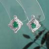 Orecchini Eleganti Design Argento Sterling 925 Smeraldo Naturale Ovale 4*5mm Vera Pietra Preziosa Gioielli Fini da Donna per regali di festa per la mamma