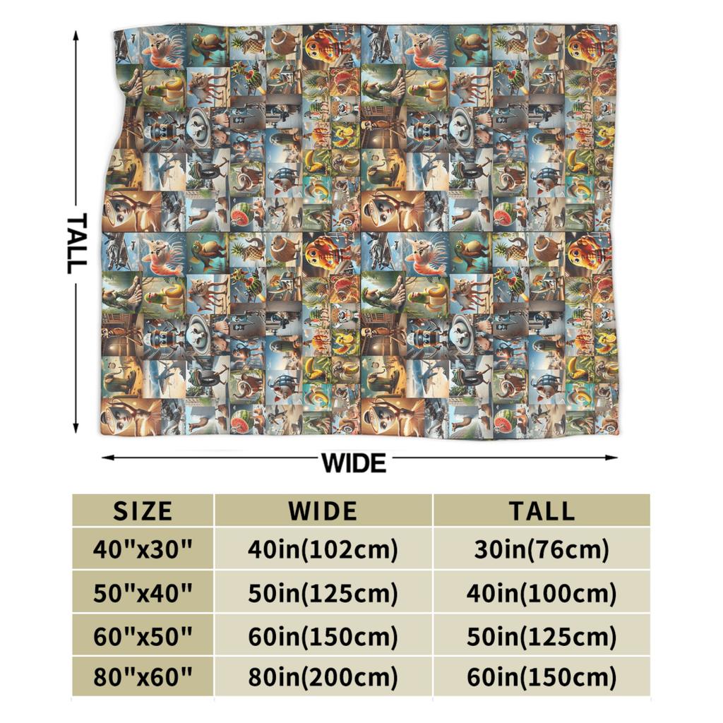 Funny Italian Brainrot Memes Compilation Blanket Travel Flannel Throw Blanket For Home Decor Super Warm Quality Bedspread Gift