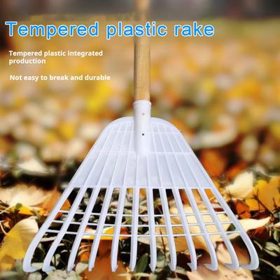 45647 Tines Leaf Rake Tempered Rake Debris Head Collecting Leaves Plastic Garden Tool Lightweight