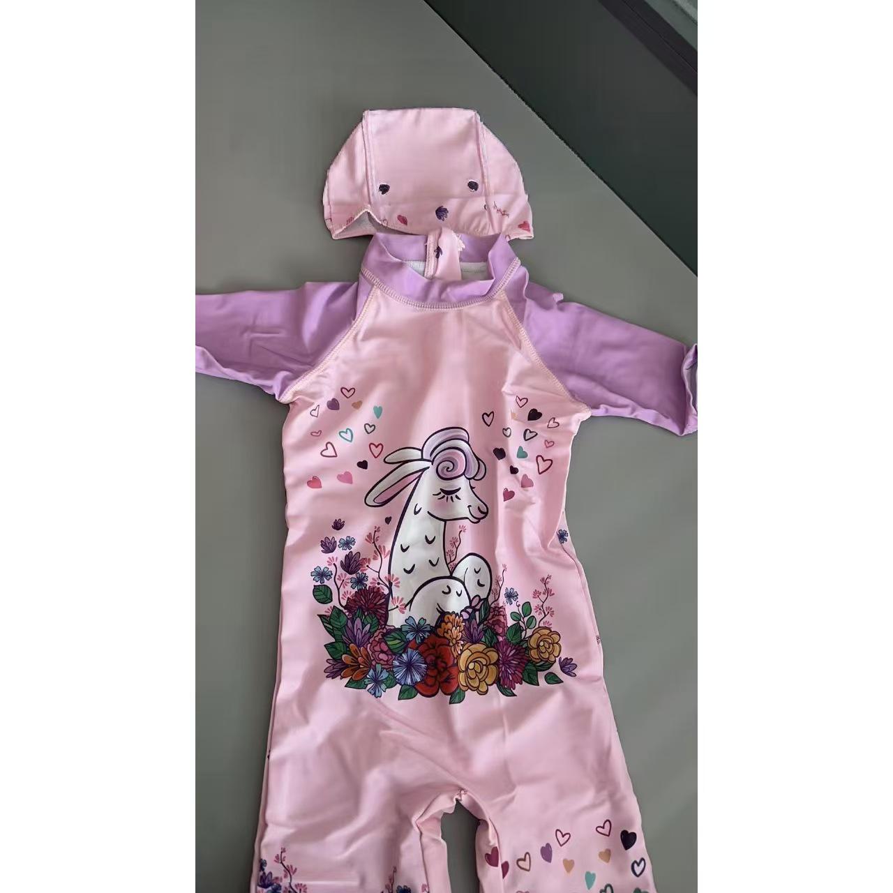Unicorn Princess Toddler Girl One-Piece Swimsuit XL (100-110 cm, 32-39 lbs)