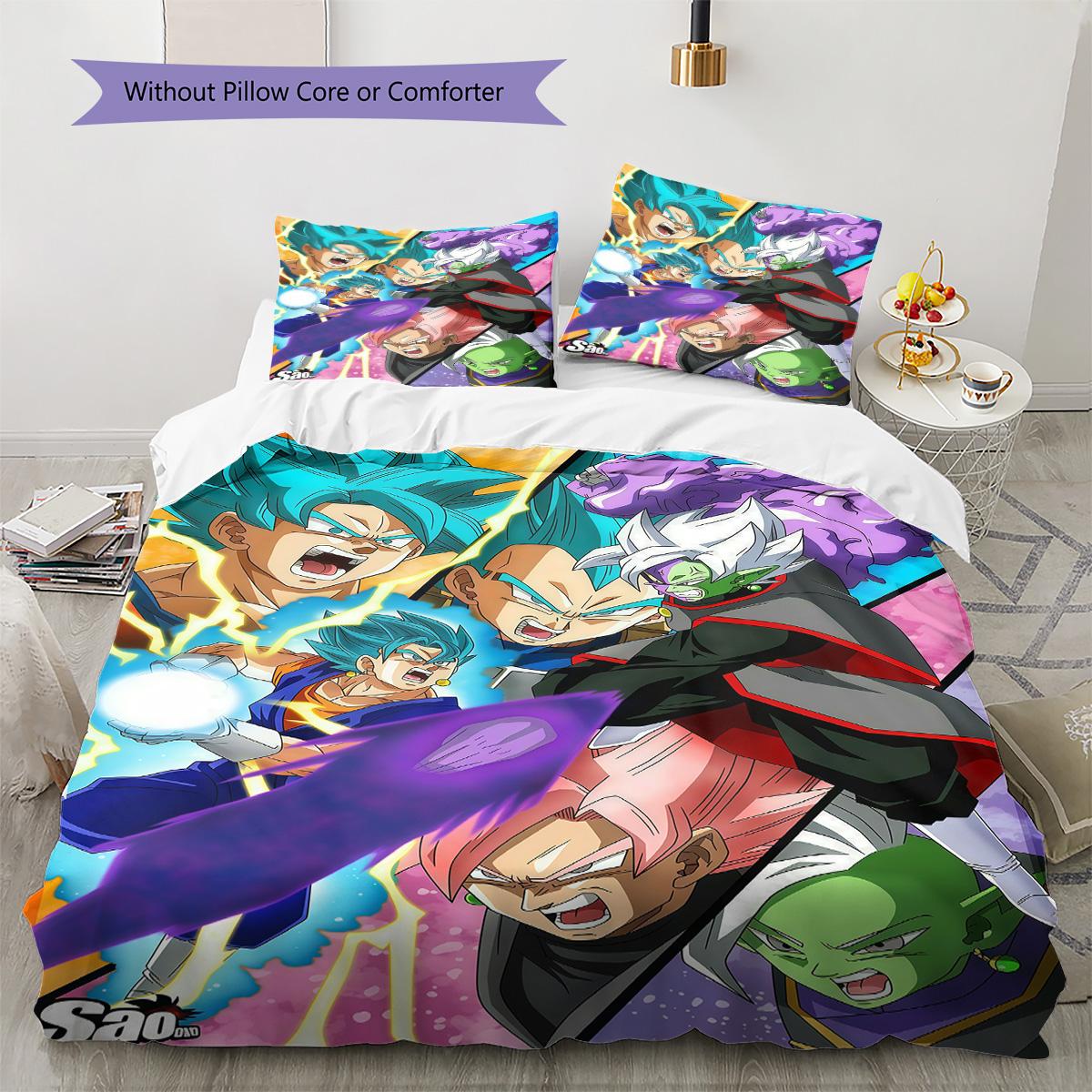 

Dragon Ball Easy-Care Bedding Set Comfortable Duvet Cover Pillowcases Soft Breathable 135x200cm