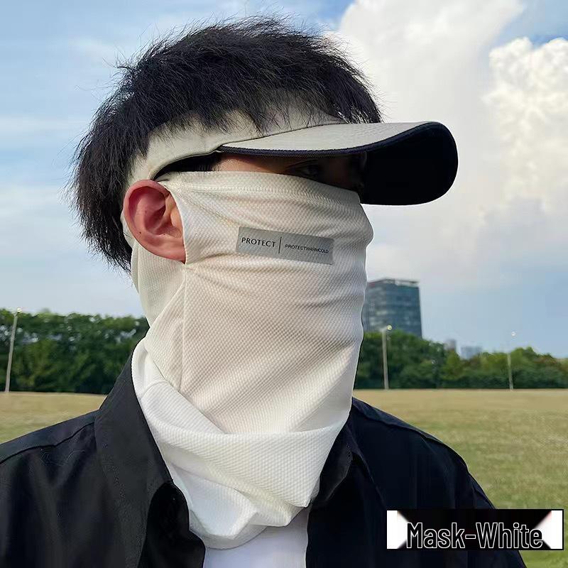 Men's Ice Silk Sun Protection Neck Gaiter with Sleeves - UV Shield for Cycling and Outdoor Activities