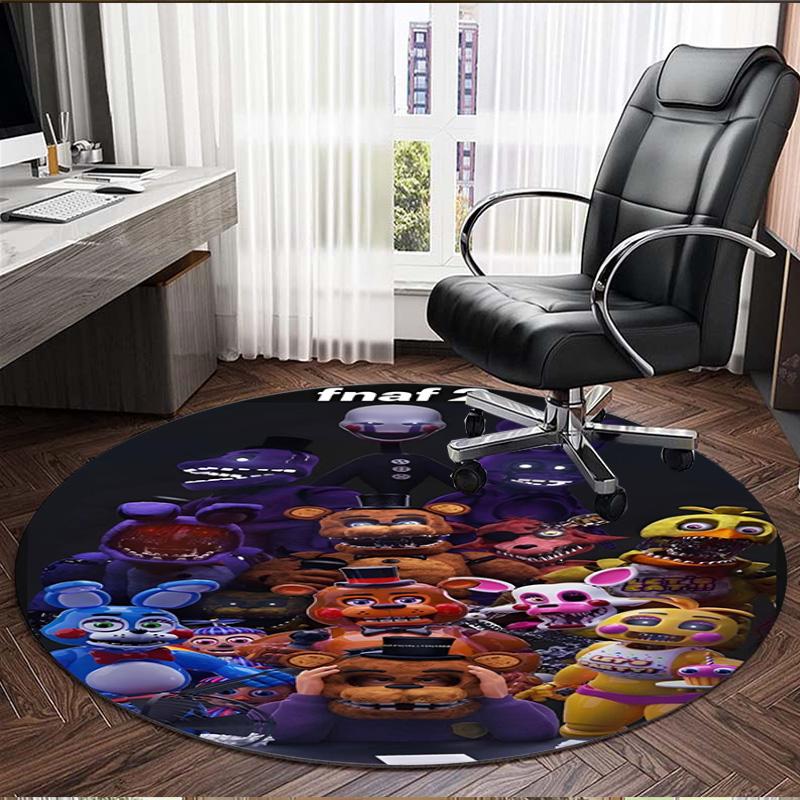 Five Nights at Freddy's Print Round Rug, Washable Floor Carpet, For Entryway Dorm Laundry Room Office Study, Home Decor Birthday Christmas Gift